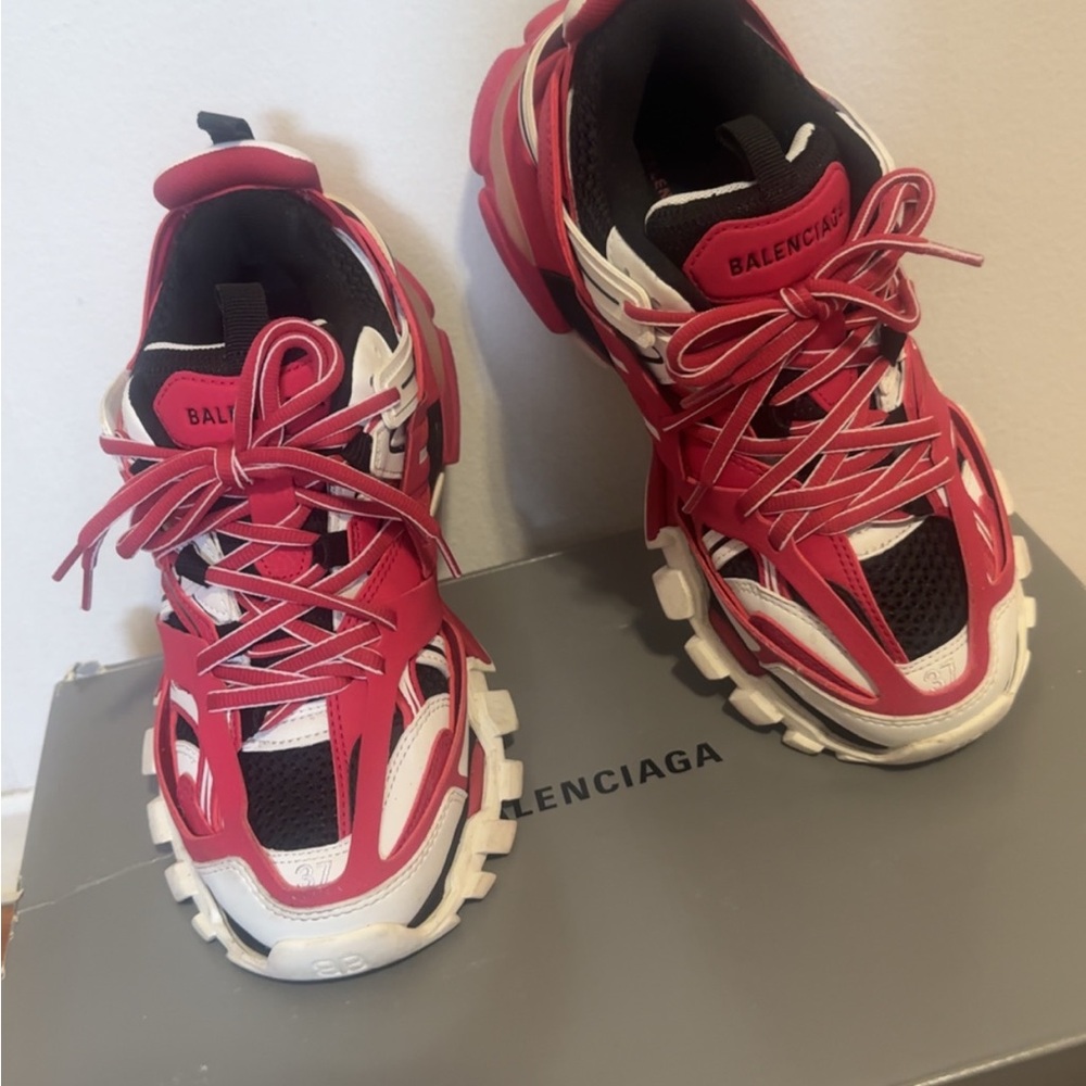 Balenciaga Kids Red Sneakers